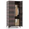 62 Inch Wicker Wardrobe with 2 Doors PE Rattan Closet with Hanging Rod - 28.5" x 19.5" x 62" (L x W x H)